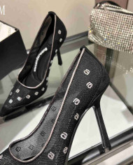 Alexander Wang Rhinestone Mesh Pointed Toe High Heels