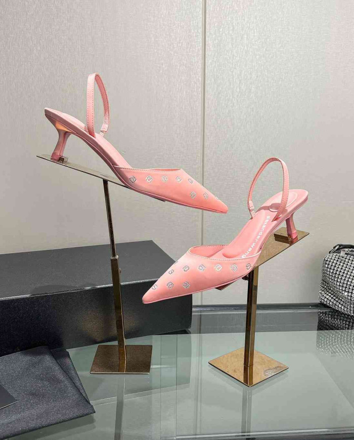 Alexander Wang Jacquard Pointed Toe Kitten Heel Sandals