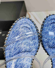 Alexander Wang Studded Denim Clear Strap Sandals