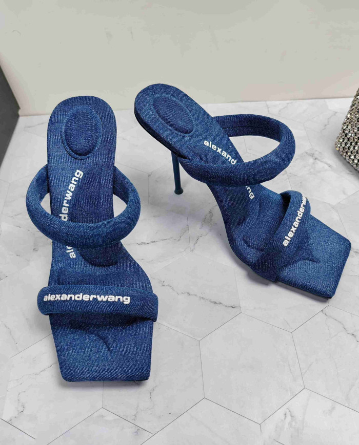 Alexander Wang Square Toe Thin Strap High Heel Sandals
