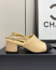 Chanel Colorblock Block Heel Slingback Pumps
