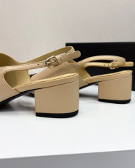 Chanel Colorblock Block Heel Slingback Pumps