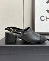 Chanel Colorblock Block Heel Slingback Pumps