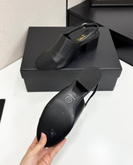 Chanel Colorblock Block Heel Slingback Pumps