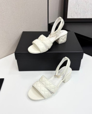 Chanel Quilted Block Heel Sandals
