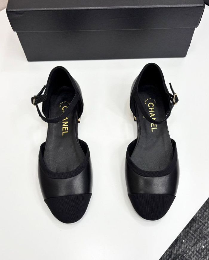 Chanel Mary Jane Square Toe Flats