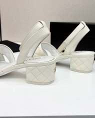 Chanel Quilted Block Heel Sandals