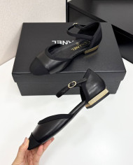 Chanel Mary Jane Square Toe Flats