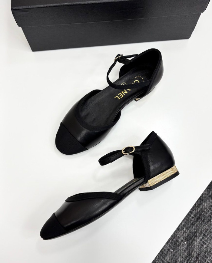 Chanel Mary Jane Square Toe Flats