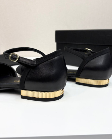 Chanel Mary Jane Square Toe Flats