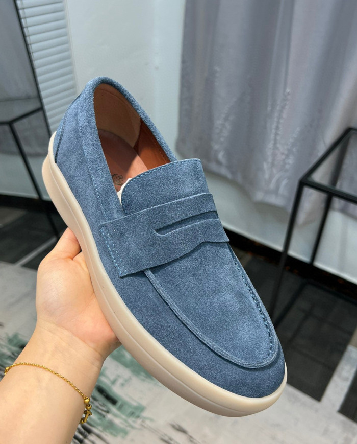 Lora Piana Classic Lefu shoes cowhide  cashmere