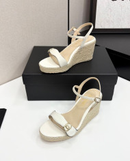 Chanel Espadrille Wedge Sandals
