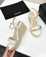Chanel Espadrille Wedge Sandals