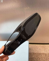 Prada Patent Leather Square Toe Mary Jane Flats