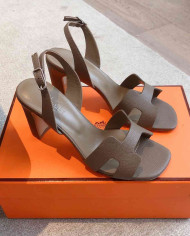 Hermes Women's H Cutout Buckle Heeled Sandals