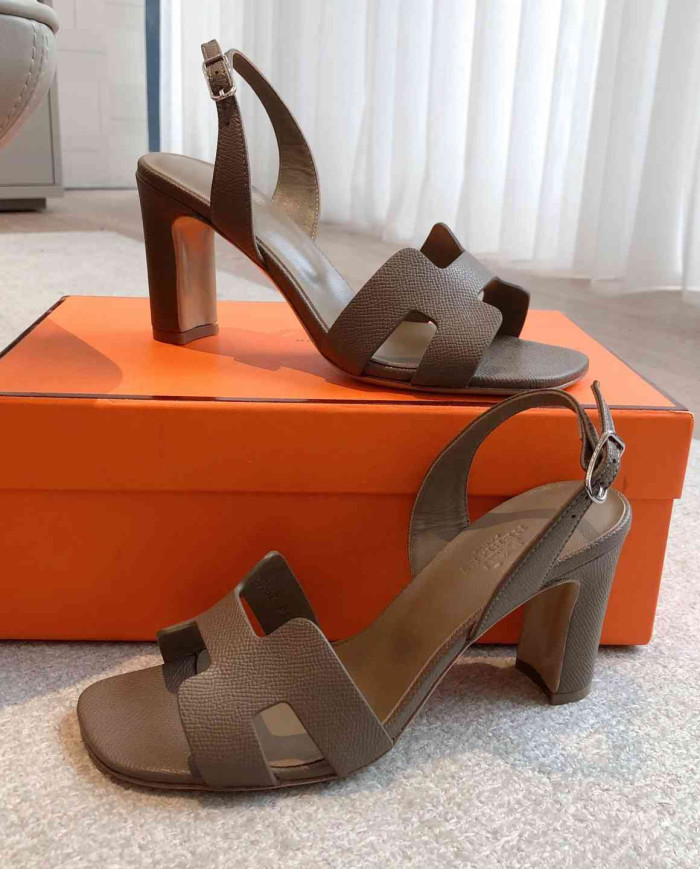 Hermes Women's H Cutout Buckle Heeled Sandals