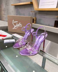 Christian Louboutin Women's PVC Rhinestone Stiletto Sandals