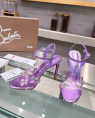 Christian Louboutin Women's PVC Rhinestone Stiletto Sandals