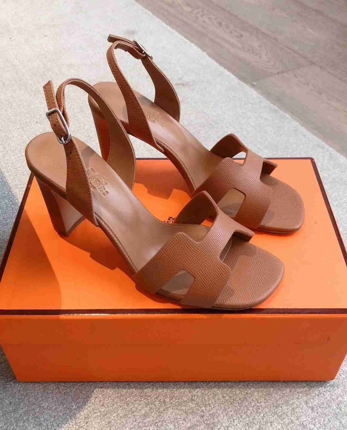 Hermes Women's H Cutout Buckle Heeled Sandals