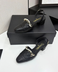 Chanel Women's Quilted Pearl Mary Jane Pumps