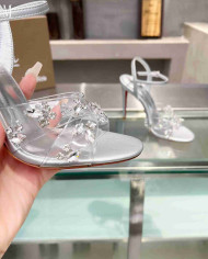 Christian Louboutin Women's PVC Rhinestone Stiletto Sandals