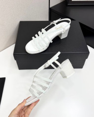 Chanel Women's Glitter Low Heel Strappy Sandals