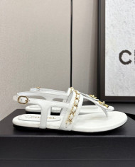 Chanel Chain Double C Logo Flat Sandals