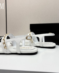 Chanel Chain Double C Logo Flat Sandals