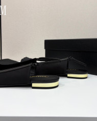 Chanel Double C Logo Bow Slingback Flats