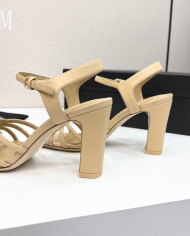 Chanel Double C Logo Chunky Heel High Sandals