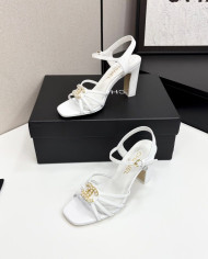Chanel Double C Logo Chunky Heel High Sandals