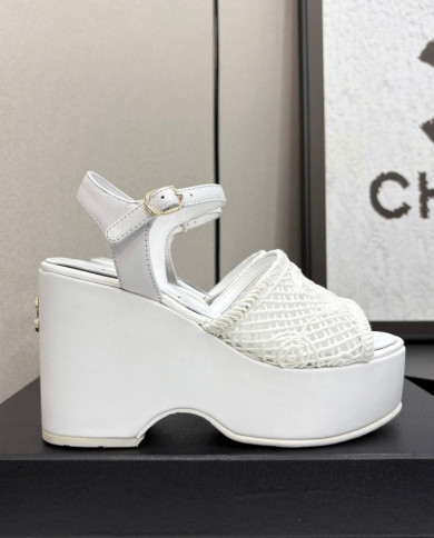 Chanel Platform Wedge Sandals