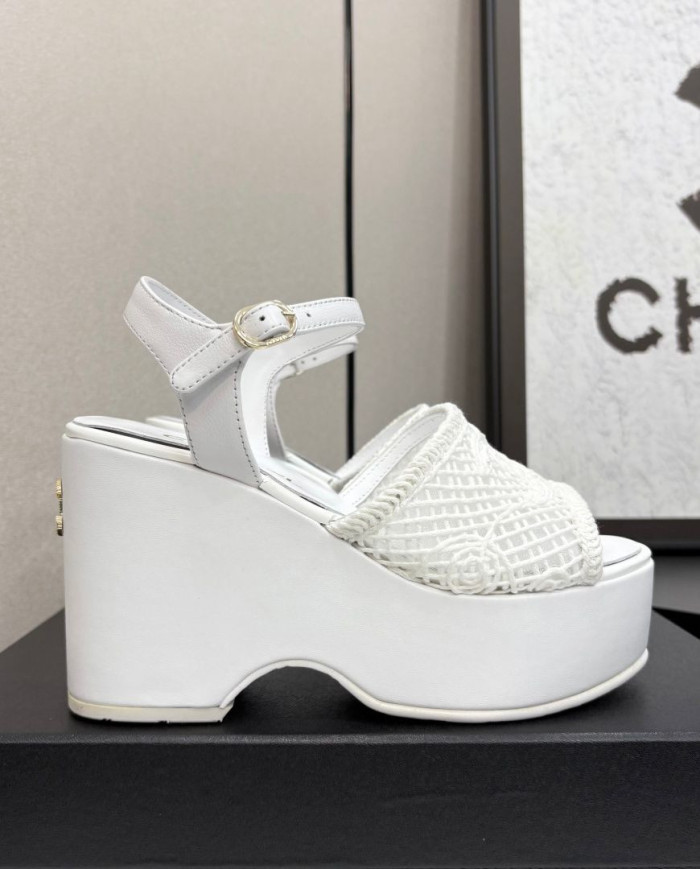 Chanel Platform Wedge Sandals