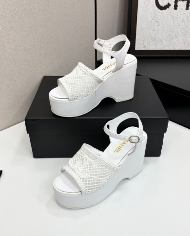 Chanel Platform Wedge Sandals