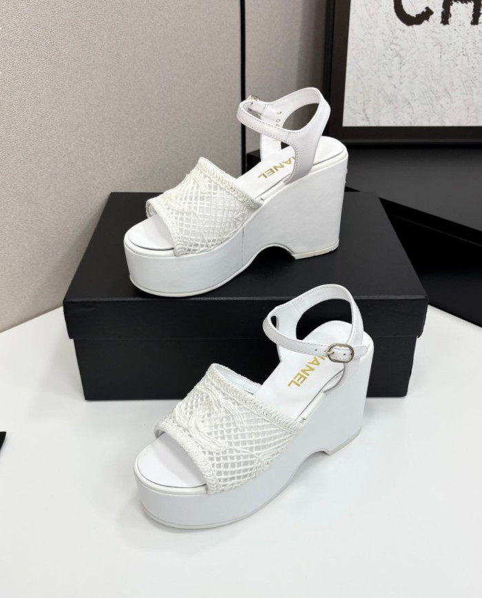 Chanel Platform Wedge Sandals