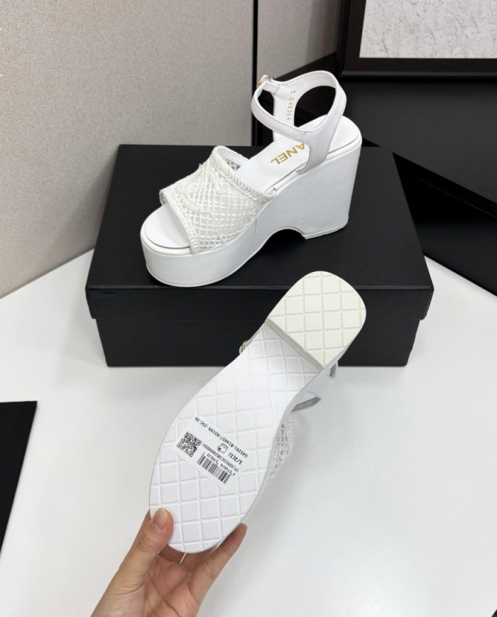 Chanel Platform Wedge Sandals