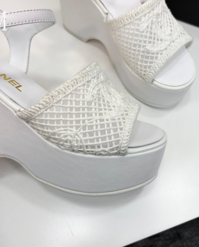 Chanel Platform Wedge Sandals