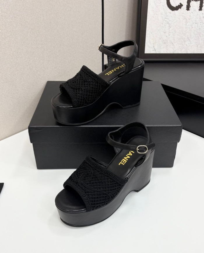 Chanel Platform Wedge Sandals