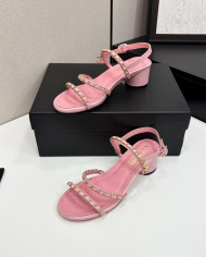 Chanel Chain Multi Strap Block Heel Sandals