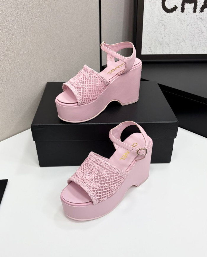 Chanel Platform Wedge Sandals