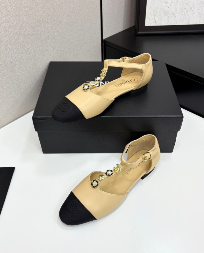 Chanel T Strap Cap Toe shoes