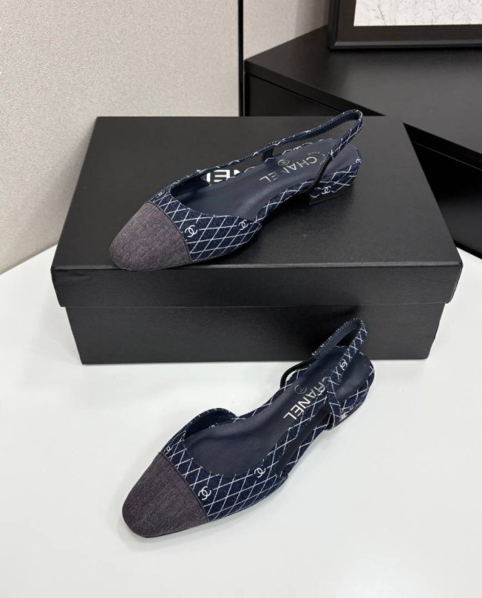 Chanel Printed Slingback Shoes
