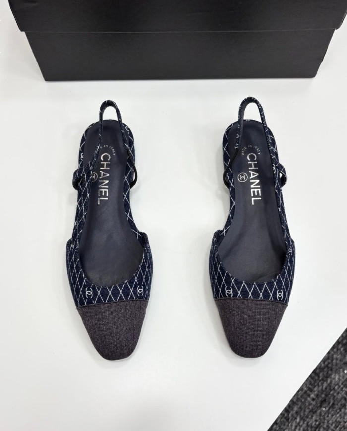 Chanel Printed Slingback Shoes