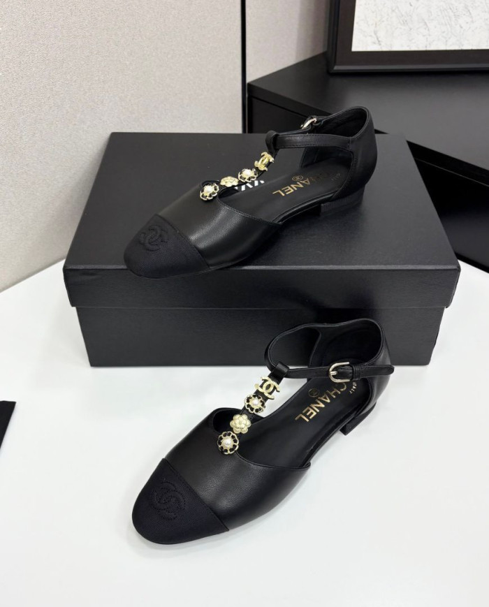 Chanel T Strap Cap Toe shoes