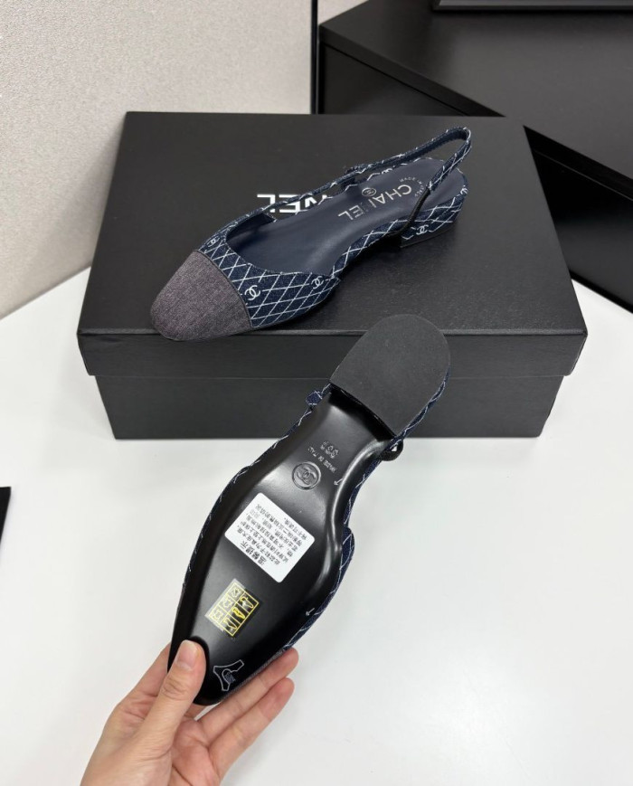 Chanel Printed Slingback Shoes