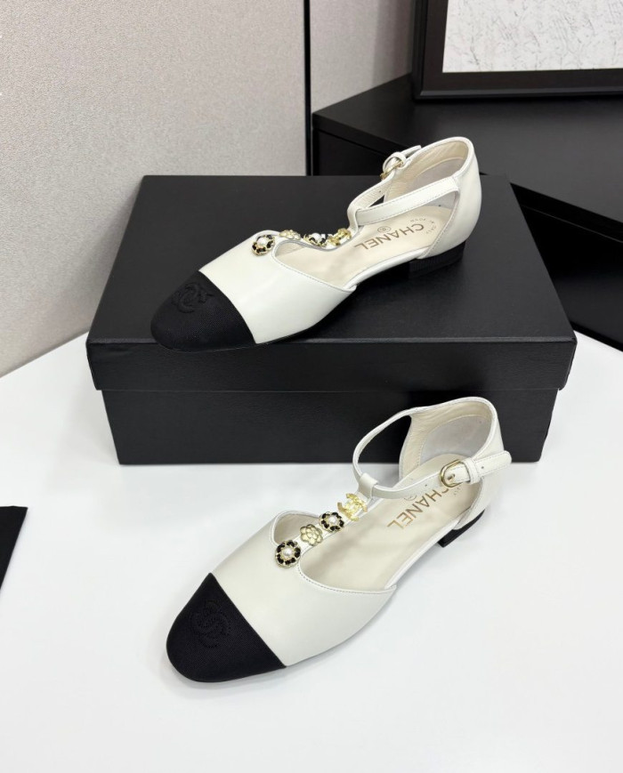 Chanel T Strap Cap Toe shoes