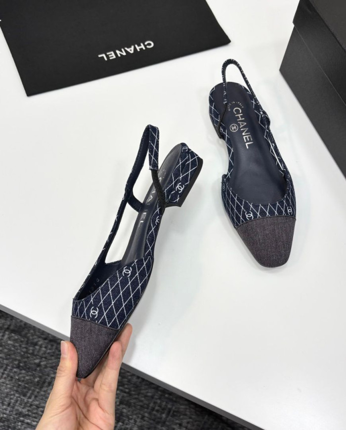 Chanel Printed Slingback Shoes