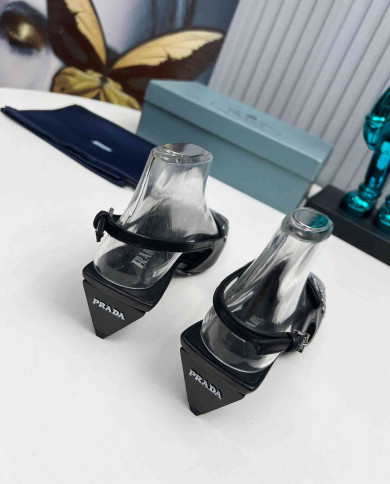 Prada Studded Square Toe Slingback shoes