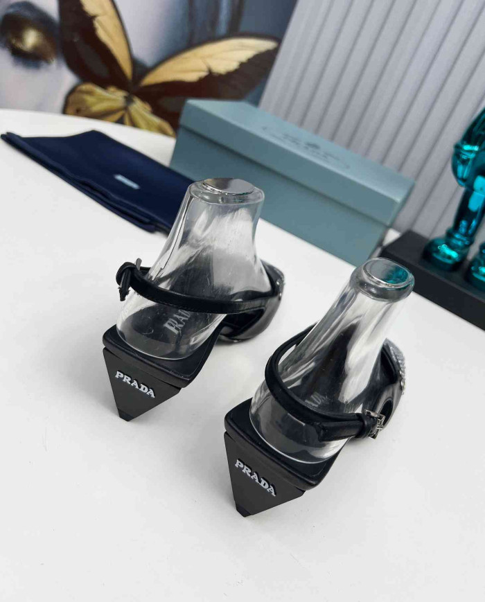 Prada Studded Square Toe Slingback shoes