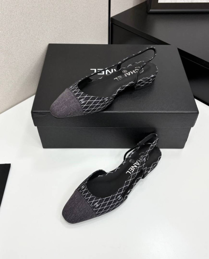 Chanel Printed Slingback Shoes